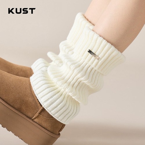 辣妹冬季加厚保暖针织堆堆袜套