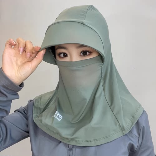 全脸遮阳帽子女夏季防晒帽防紫外线户外骑行护颈面罩太阳帽冰凉感