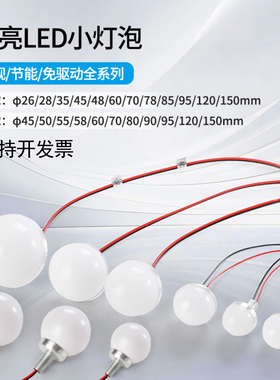 led圆球半圆小灯泡5V12V24V220V化妆试镜前广告招牌装饰球泡灯