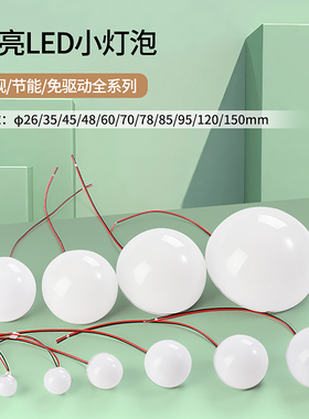 LED5V12V24V220V球泡半圆形化妆镜前灯广告字装饰低压全彩小灯泡