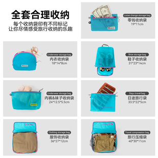 新款旅行整理分装收纳袋便携长短途男女士行李箱出差旅游徒步防水