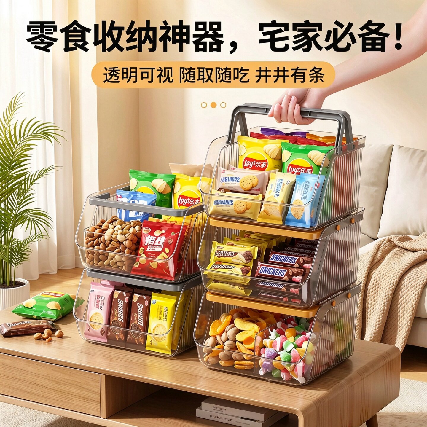 桌面收纳盒大容量可叠加收纳盒