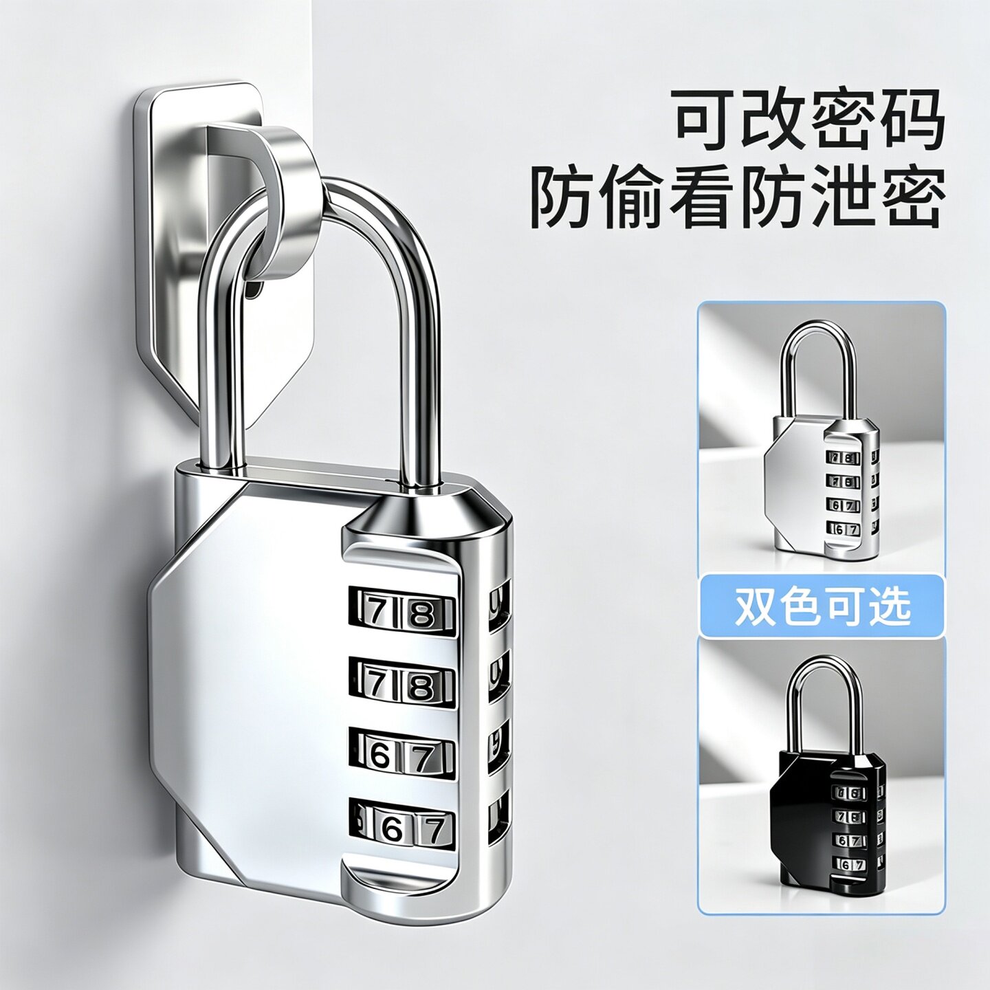 迷你U型密码挂锁行李箱抽屉