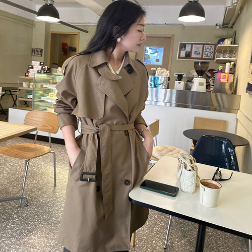 小众高定中长款风衣女百搭风衣