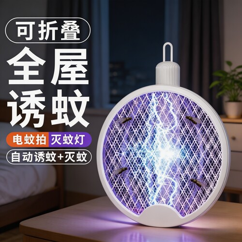 折叠电蚊拍充电式二合一诱蚊灯