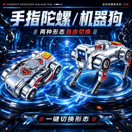 指尖发条变形机器人狗玩具礼物