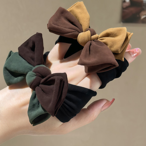 秋冬蝴蝶结发绳新款发圈撞色发饰