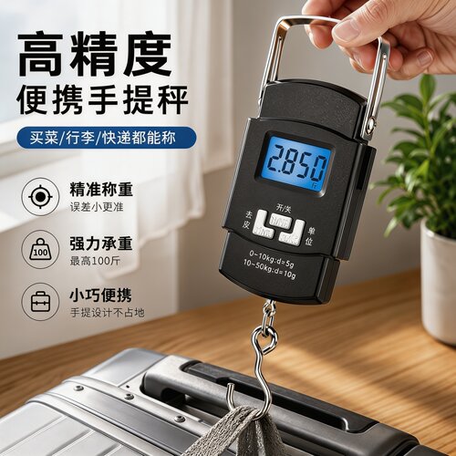 手提便携高精度精准手提秤50KG