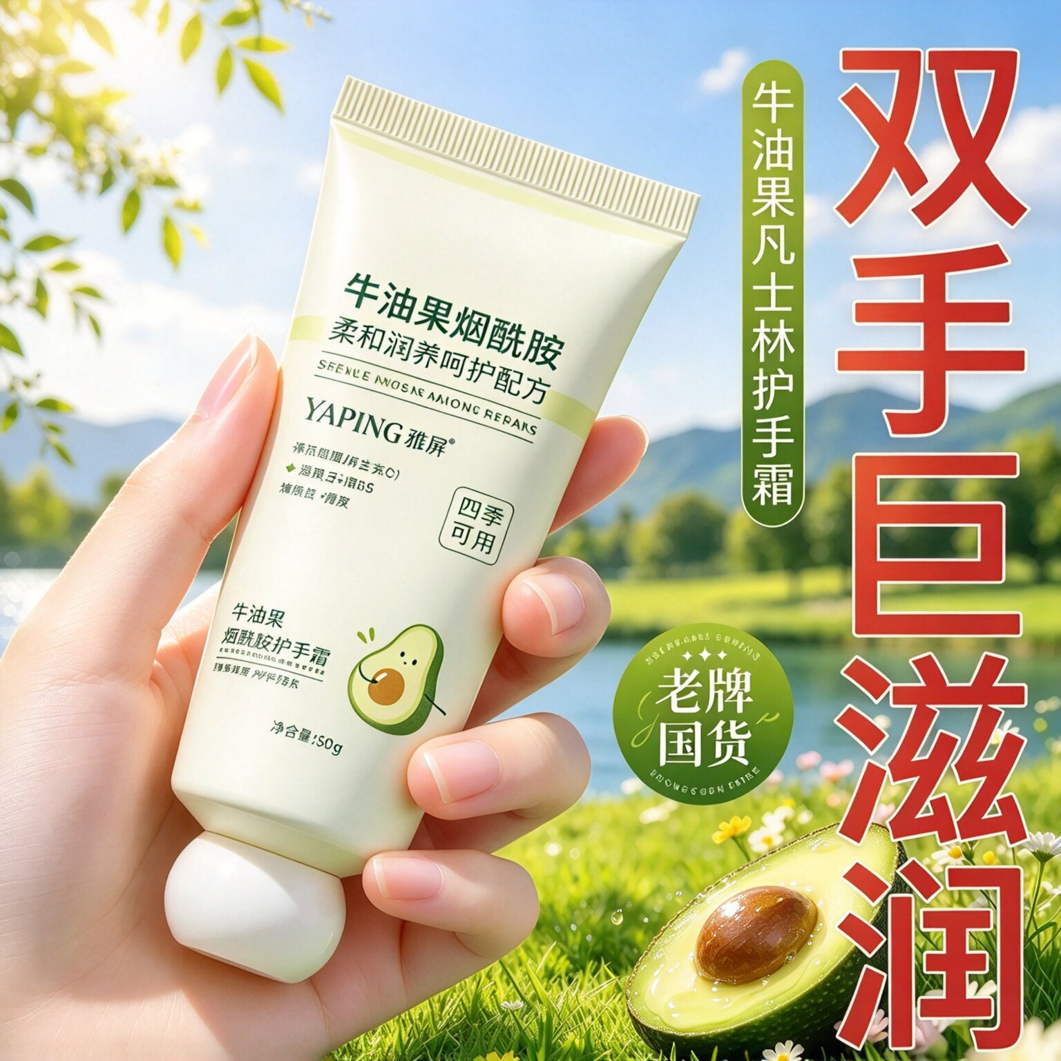 牛油果凡士林秋冬保湿防干裂护手