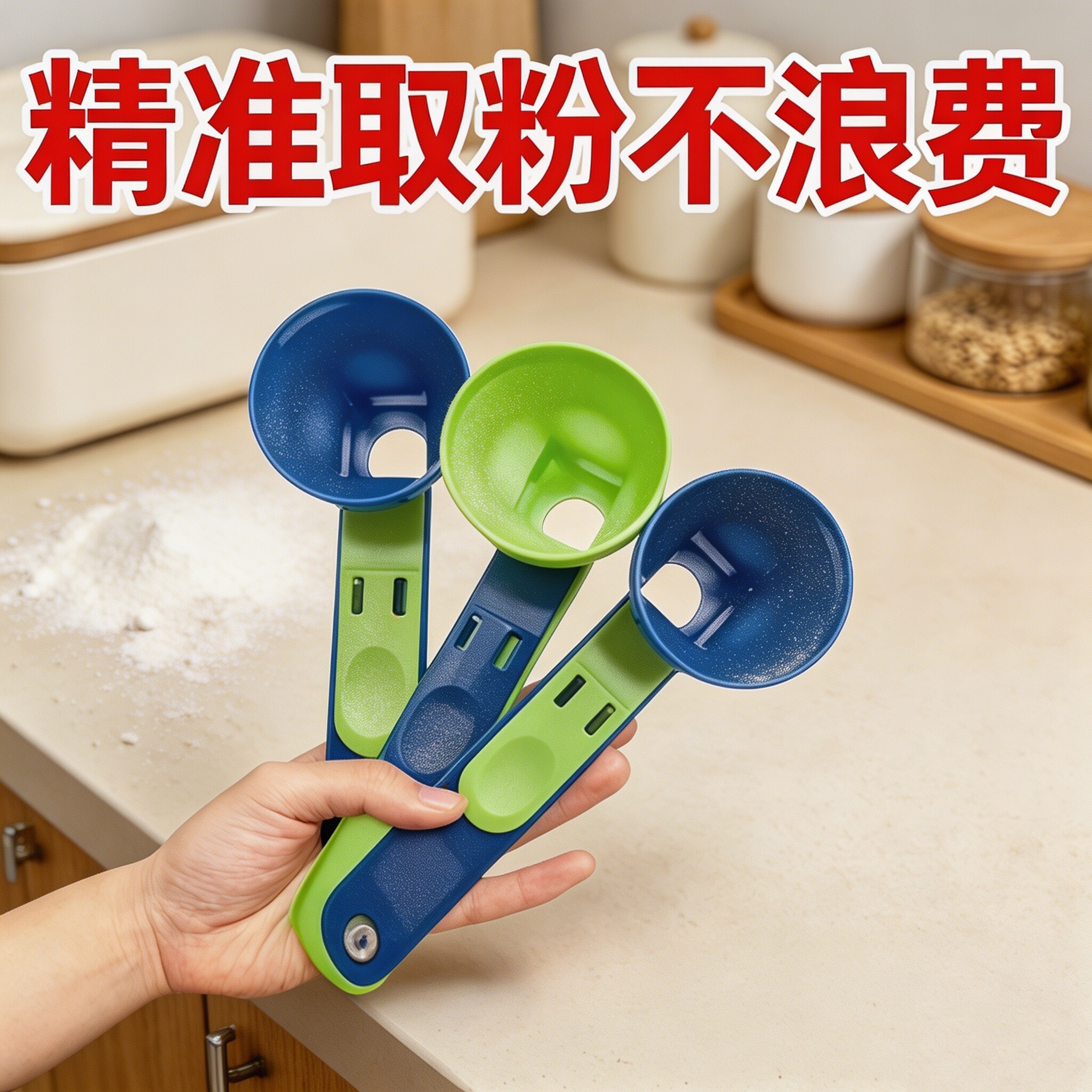 新款多功能蛋白粉漏斗量勺不溢粉健身锻炼创意蛋白粉滑动勺防漏勺