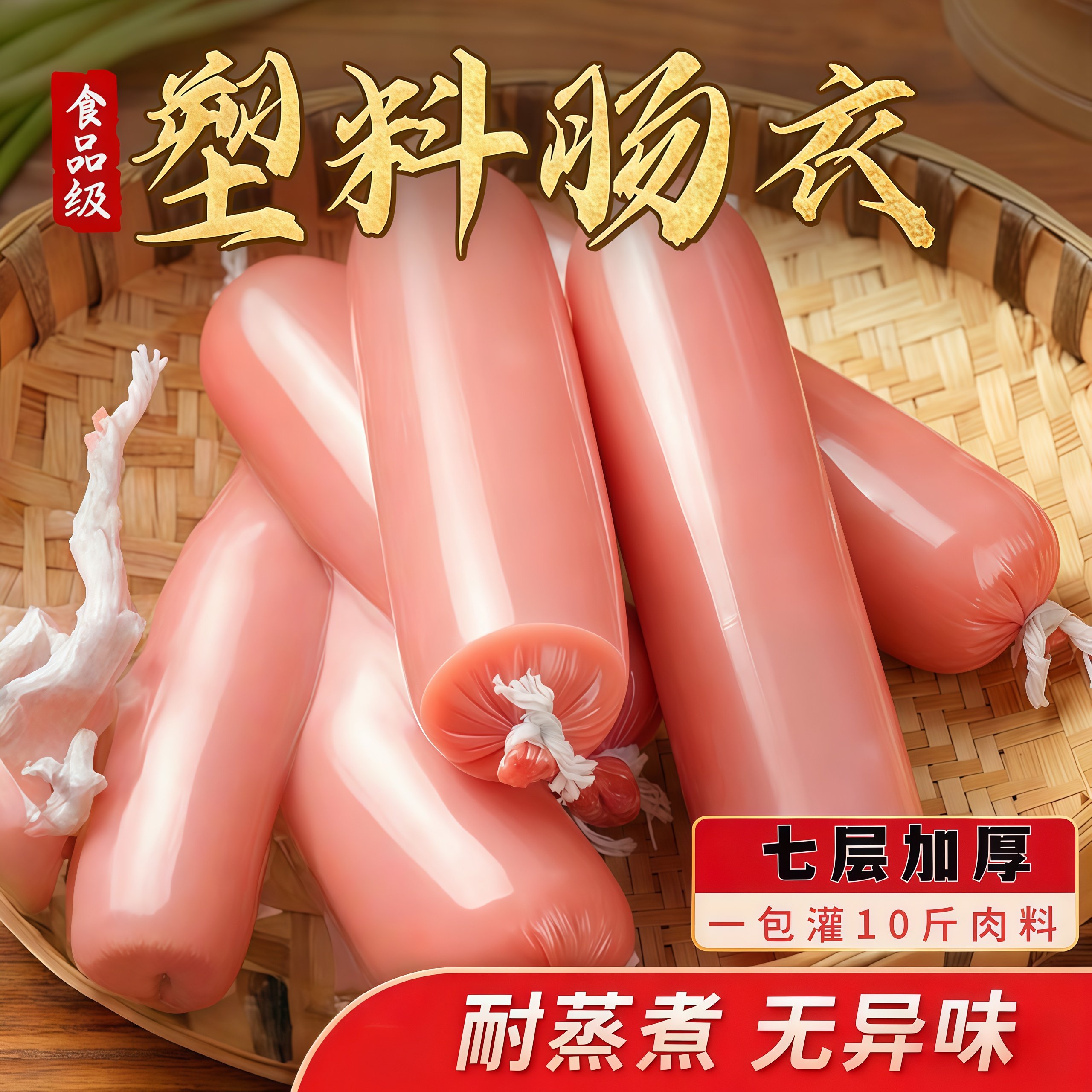 塑料肠衣肠皮食品级灌香肠家用灌儿童肠火腿松花蛋香肠耐高温肠衣,餐饮具,保鲜膜套,淘宝优惠券,粉丝福利购,淘宝优惠卷