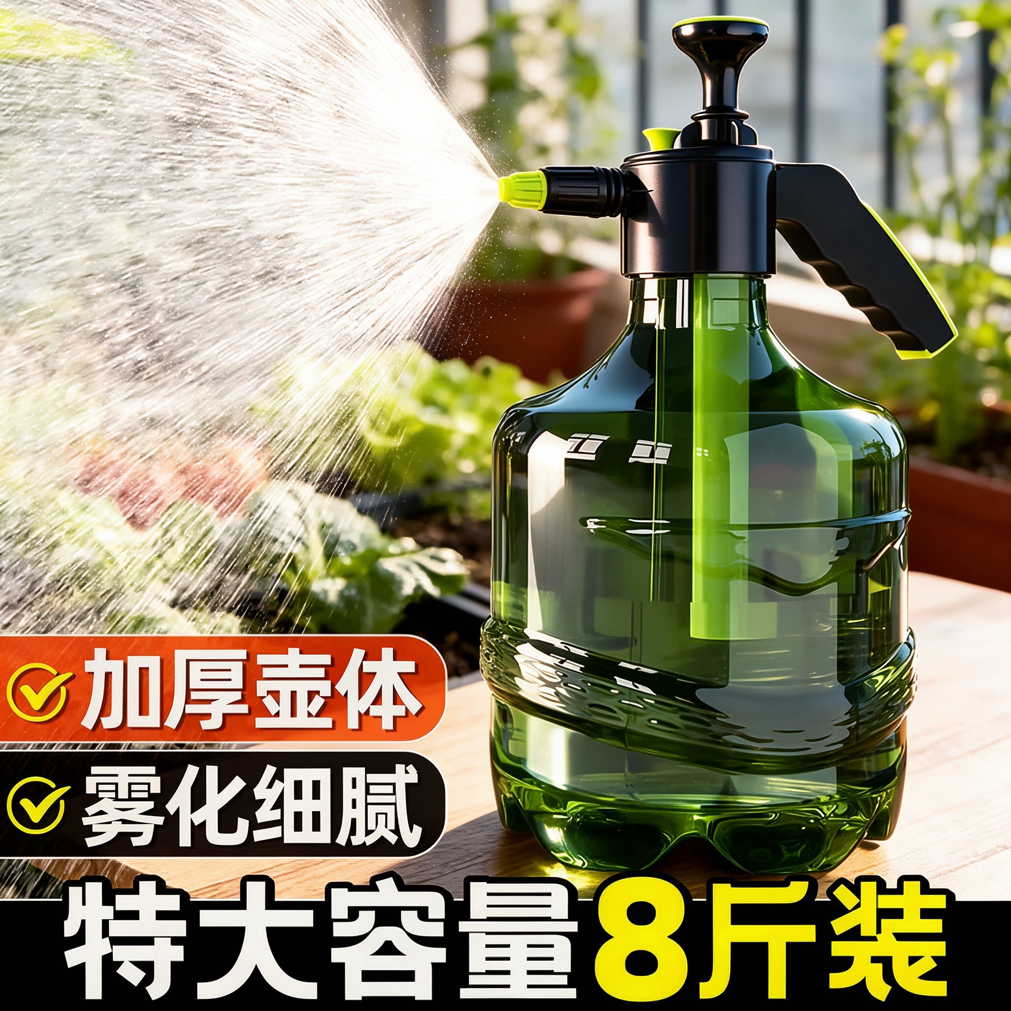 气压可调大容量园艺浇花喷雾瓶
