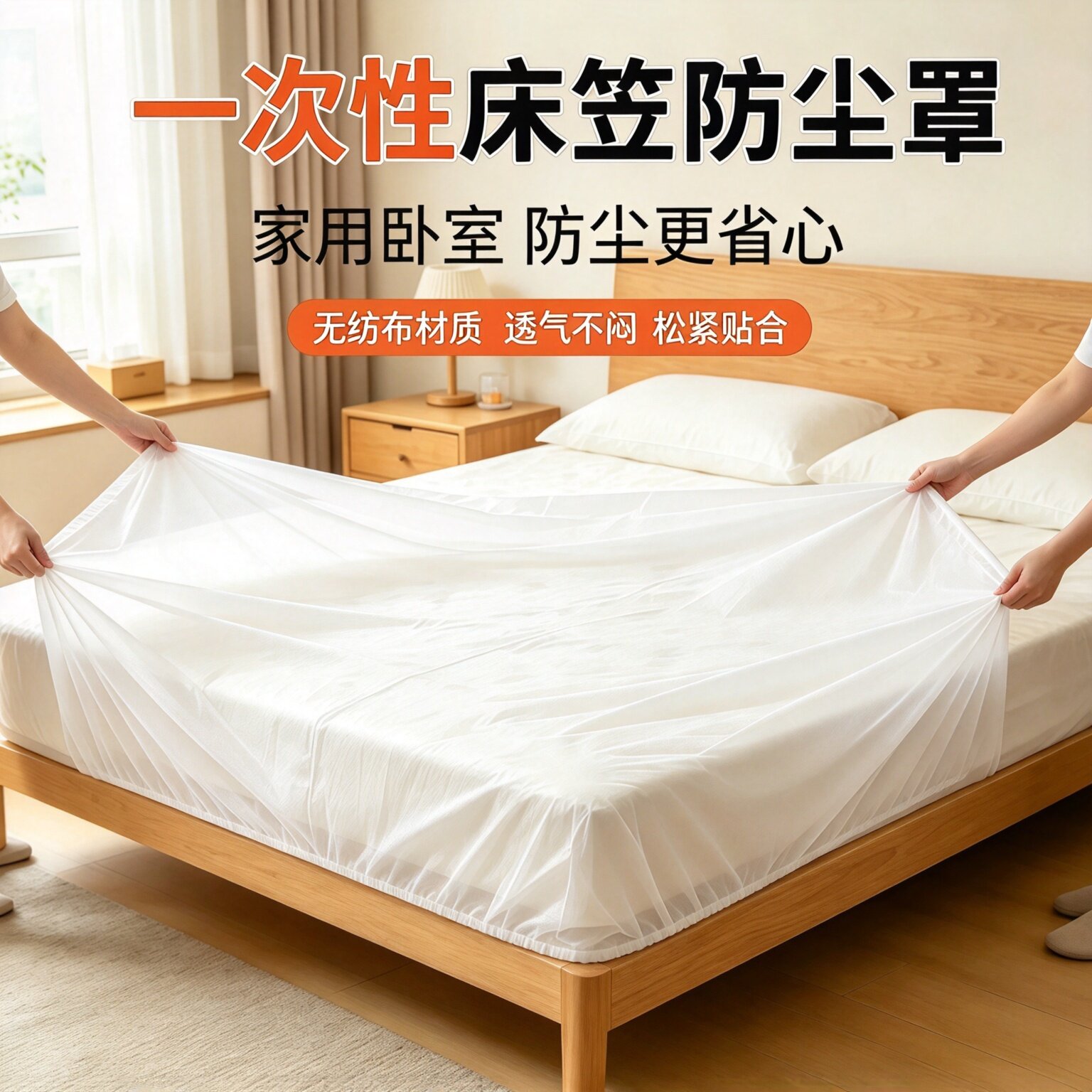 一次性无纺布透气防尘床笠罩