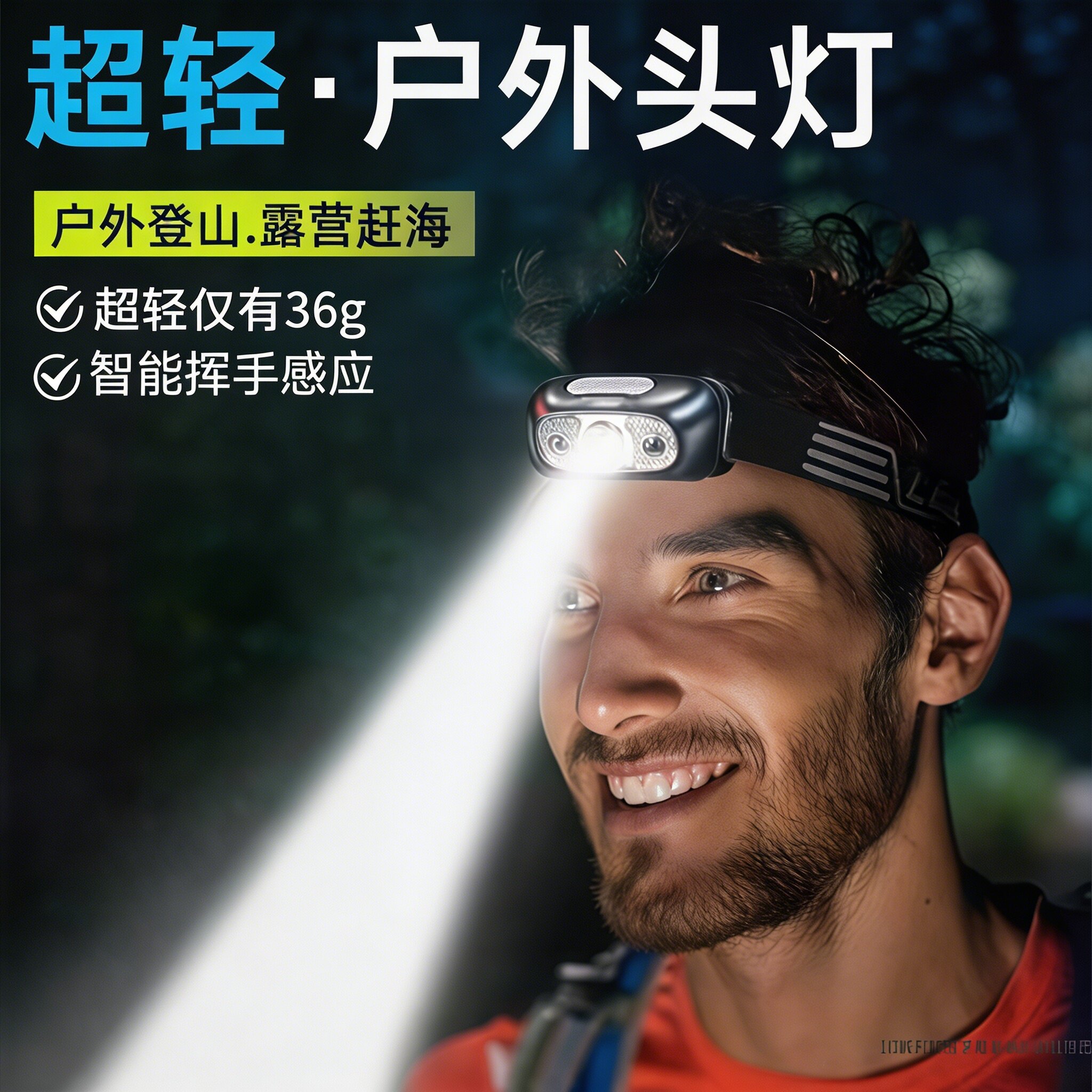 头灯夜钓鱼专用2026新款型超长续航感应头戴式野外强光超亮充电款