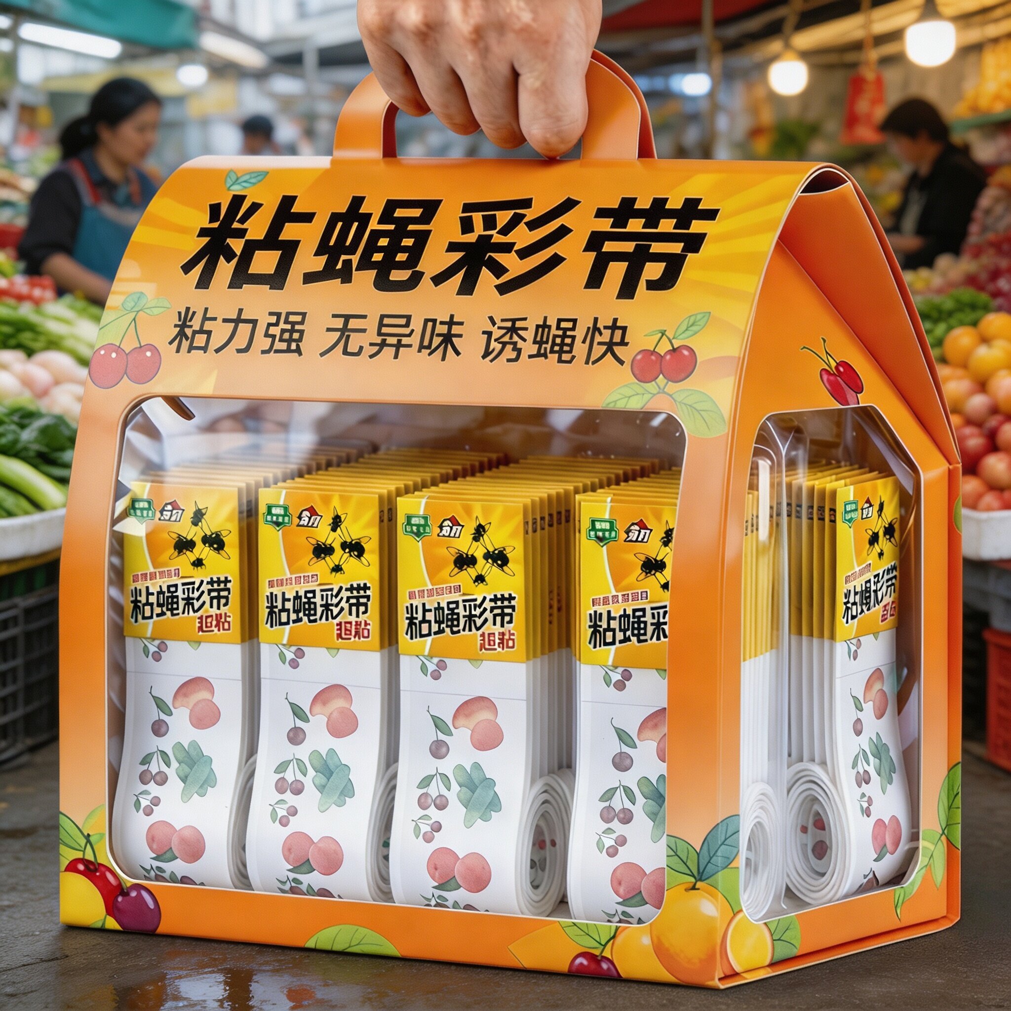 悬挂式双面粘蝇彩带引诱灭蝇