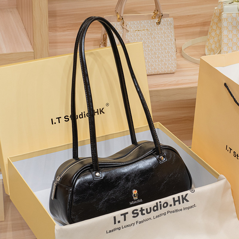 CITEX LV官方旗舰店香港真皮波士顿女包单肩腋下包2025新款秋冬高