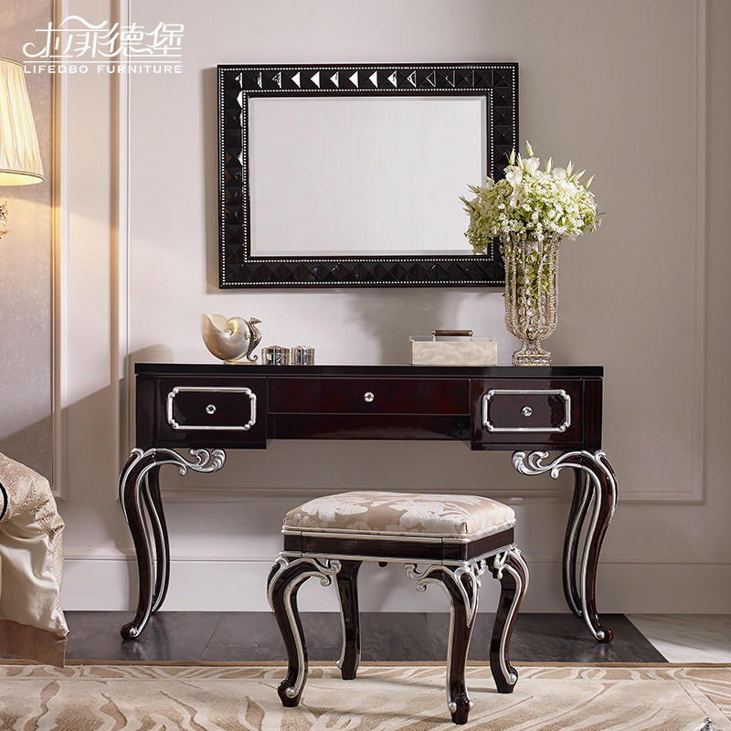 Laffield Castle European style Neoclassical Ebony solid wood dresser French Neoclassical Dressers combination Dressing tablesin the Residential furniture , Tables , Dressing/Desk  category - from Buy2taobao.com to provide professional Taobao agent buy service