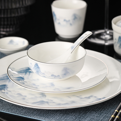 新中式高档骨瓷摆台餐具
