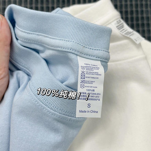 白色内搭纯棉长袖t恤女新款早秋基础款正肩卫衣宽松大码打底上衣