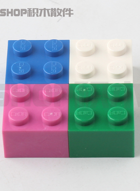 双鹰咔搭小颗粒 3003 2x2基础砖 300321红 300301白 黑蓝绿黄橙紫