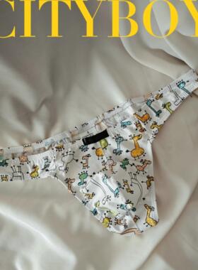 欧美男生青年卡通内裤棉质低腰新款U凸丁字裤性感潮健身运动裤衩