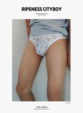 欧美爆款黑色透明低腰丁字裤潮男蕾丝性感大码U凸青年纯色无痕t裤