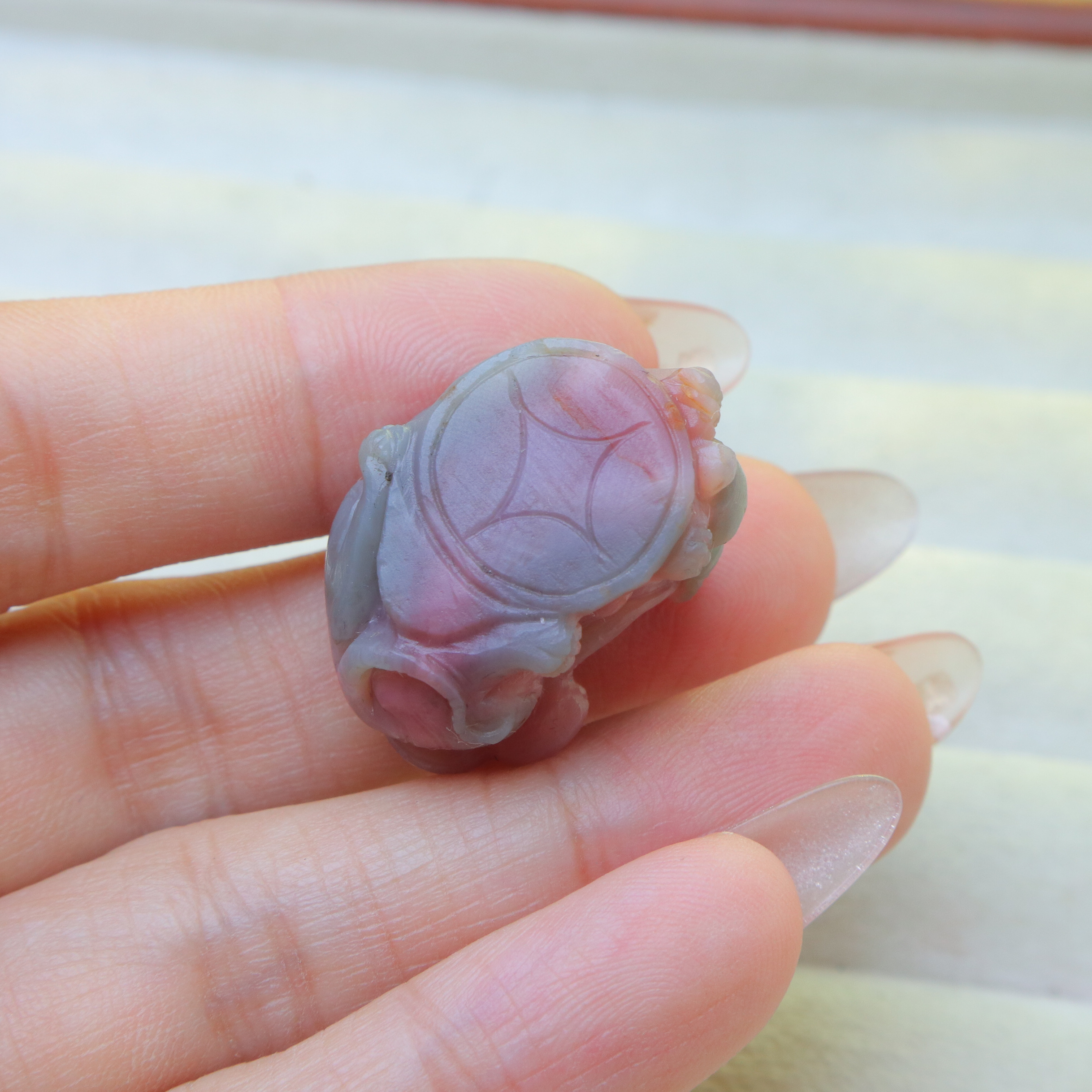 老矿盐源玛瑙生肖老虎吊坠挂件收藏粉嫩色满肉雕刻毛衣链DIY配件