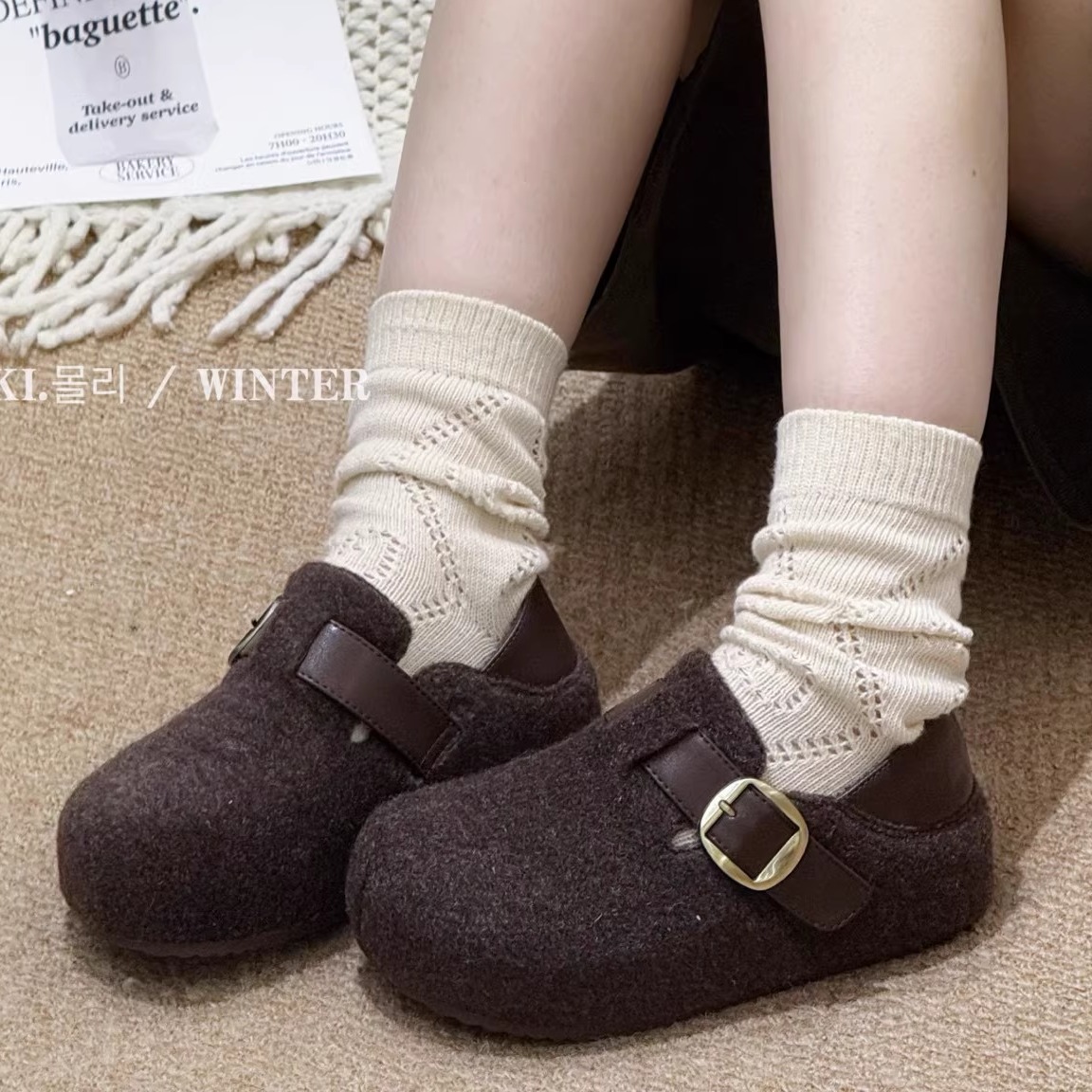 2025秋冬款厚底加绒勃肯鞋