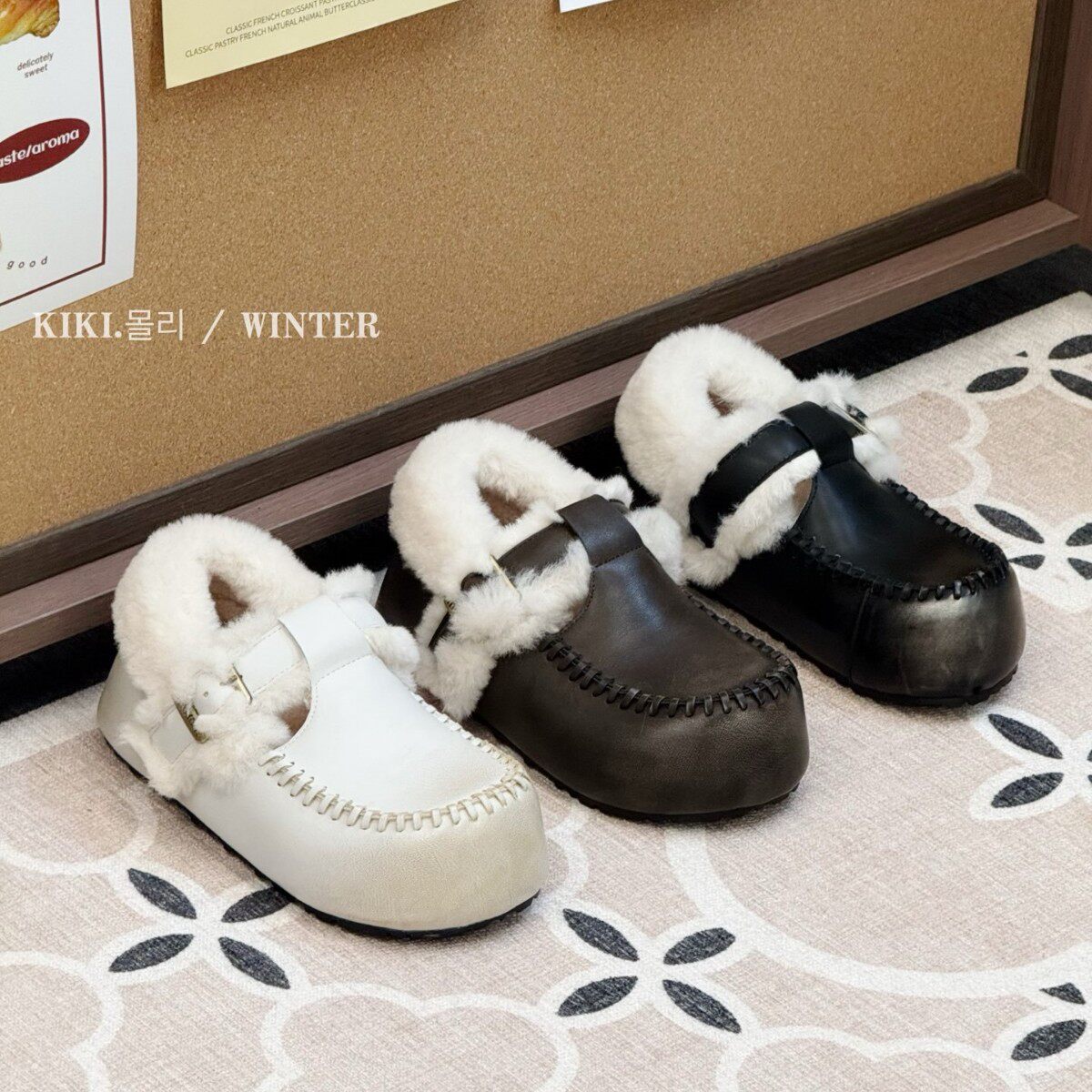 秋冬牛皮加绒内增高懒人勃肯鞋