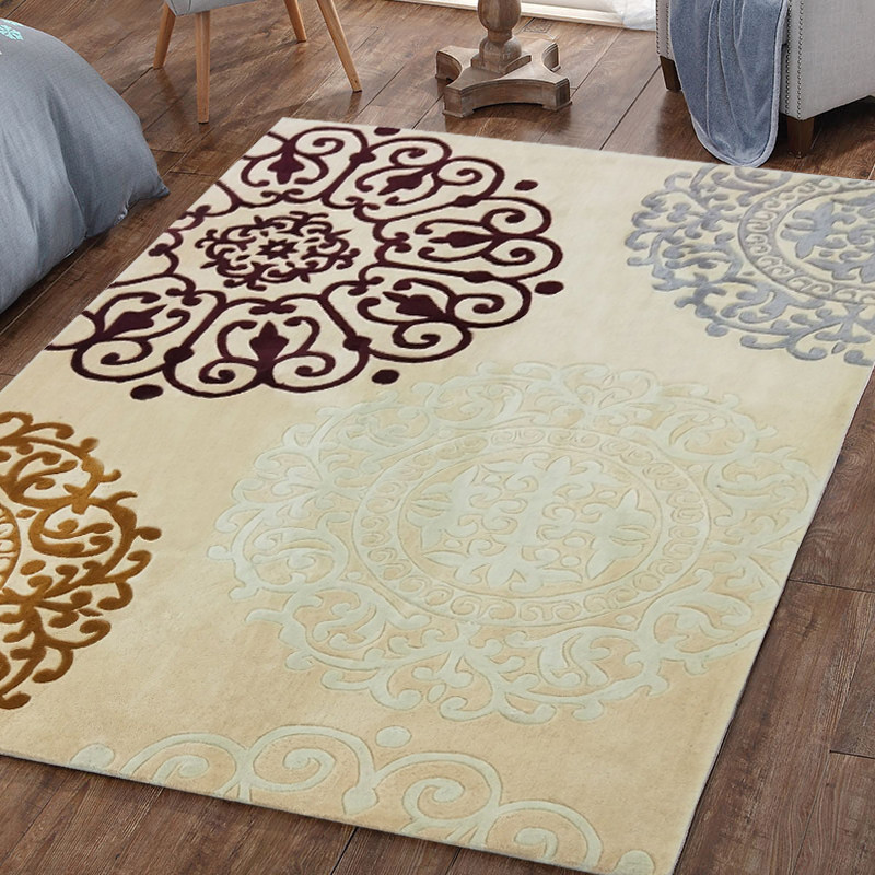 优选现代欧式羊毛混纺简约简欧式C美式客厅沙发客厅茶几卧室床边