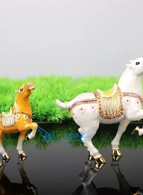 精选俄罗斯锡金属工艺品生肖动物啼叫的白马O摆件家居饰品柜台摆