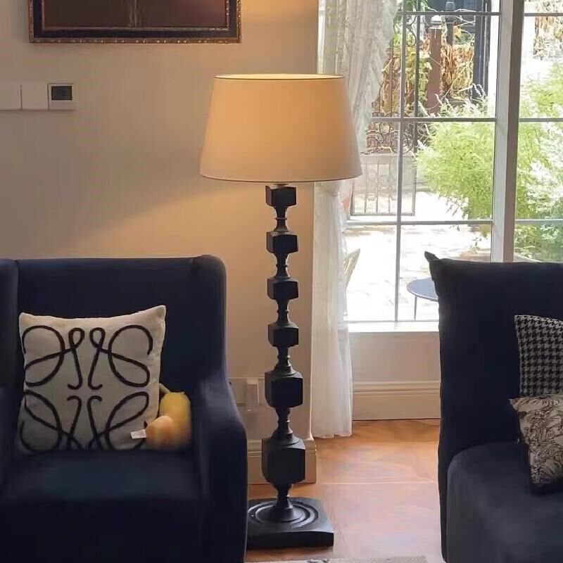 优选法式中古风落地灯书s房客厅复古新中式高级感氛围感立式实木