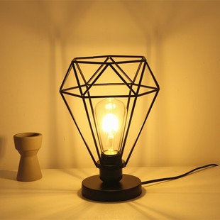 精选现代简约时尚铁艺卧室床头台灯温馨送礼床头台灯客Z厅酒店宾