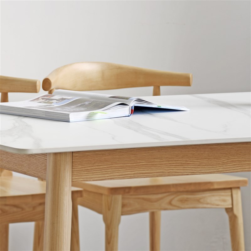 优选北欧板岩餐桌哑光表面现代简B约日式小公寓矩形桌实木餐桌和