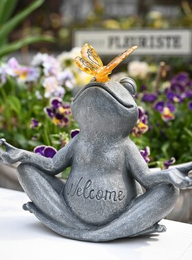 精选外贸新款瑜伽打坐青蛙太阳能灯户外氛围灯庭院T阳台花园装饰