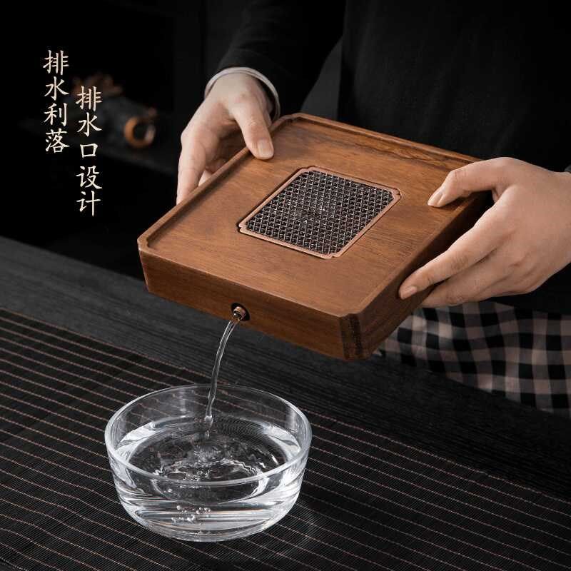 精选胡桃木茶盘家用实木托盘干泡茶台茶具储水排水T两用简约轻奢,餐饮具,茶盘,淘宝优惠券,粉丝福利购,淘宝优惠卷