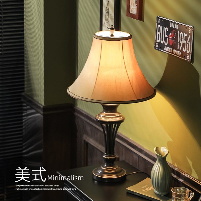 精选美式台灯卧室床头灯乡村复古床头柜灯创意客厅V浪漫轻奢高级,家装灯饰光源,装饰台灯,淘宝优惠券,粉丝福利购,淘宝优惠卷