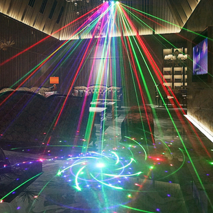 人气ktv闪光灯酒吧灯光自动变色LED七彩L旋转灯全彩激光灯舞台氛