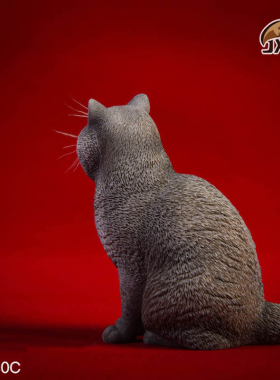 优选 仿真英短黑猫摆件 英国短毛猫咪雕像R摆件可爱模型家居装