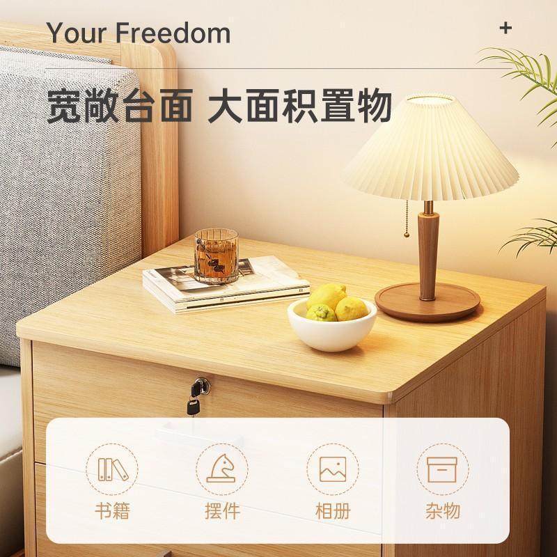 优选文件柜办公j室移动边柜带锁抽屉柜桌下收纳矮柜小型打印机储