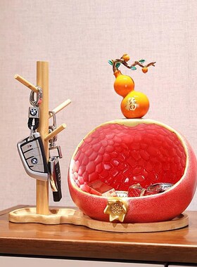 优选新中式入户玄关o钥匙收纳摆件架子桌面进门口鞋柜葫芦乔迁新