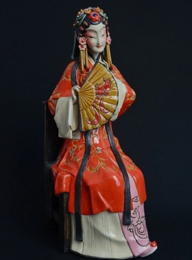 公仔摆件风水人物石湾陶瓷