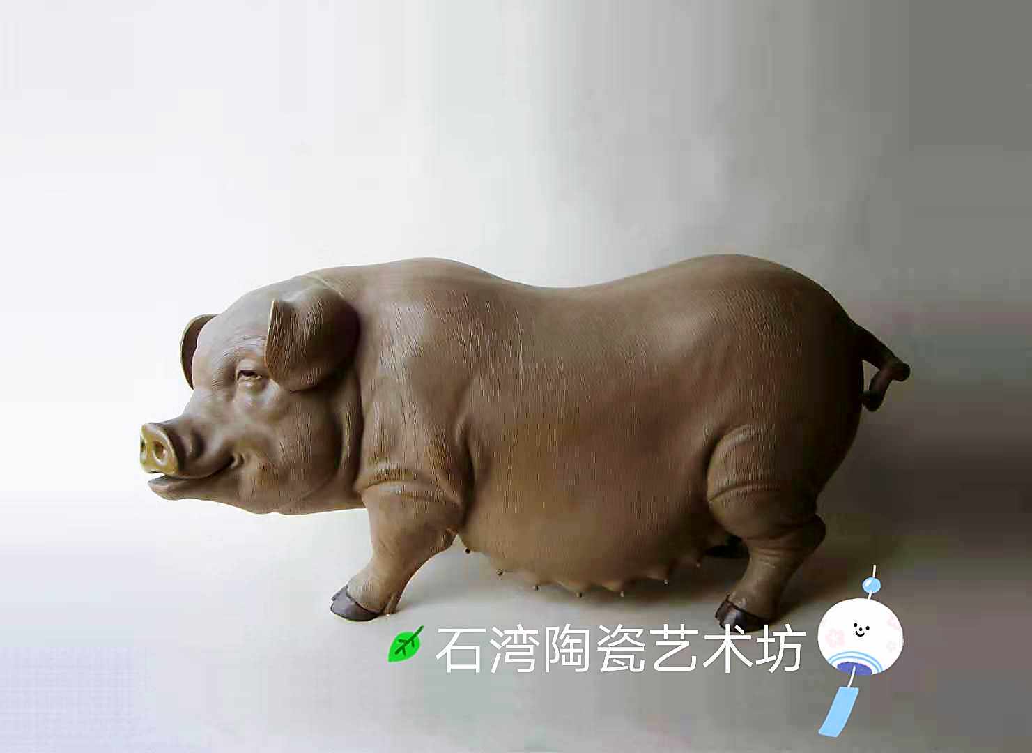 陶瓷母猪招财风水摆件石湾公仔