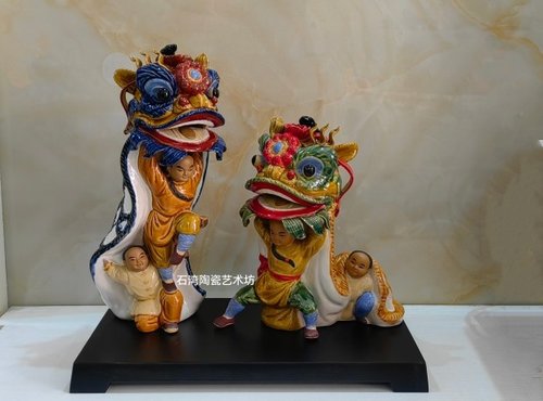 石湾公仔舞狮子醒狮黄飞鸿手礼品