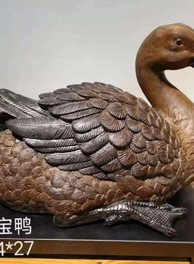 陶瓷仿真鸭子招财摆件