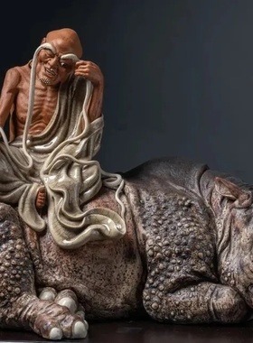 陶瓷罗汉犀牛灵犀妙语犀牛罗汉