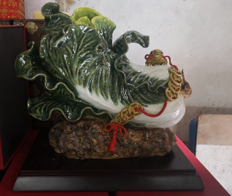 陶瓷金蟾茶庄开业送礼石湾公仔