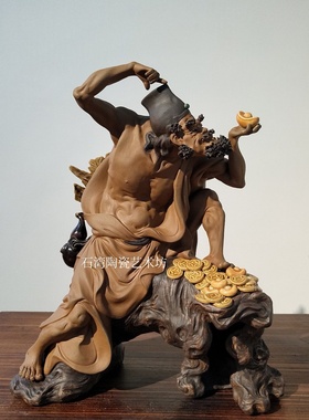 石湾陶瓷活佛济公摆件中式客厅