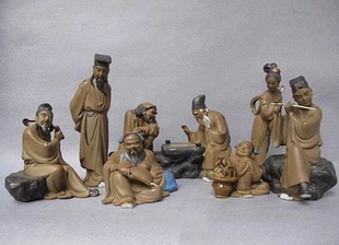 陶瓷八仙过海手工摆件家居店铺风水桌面人物吕洞宾铁拐李何仙姑