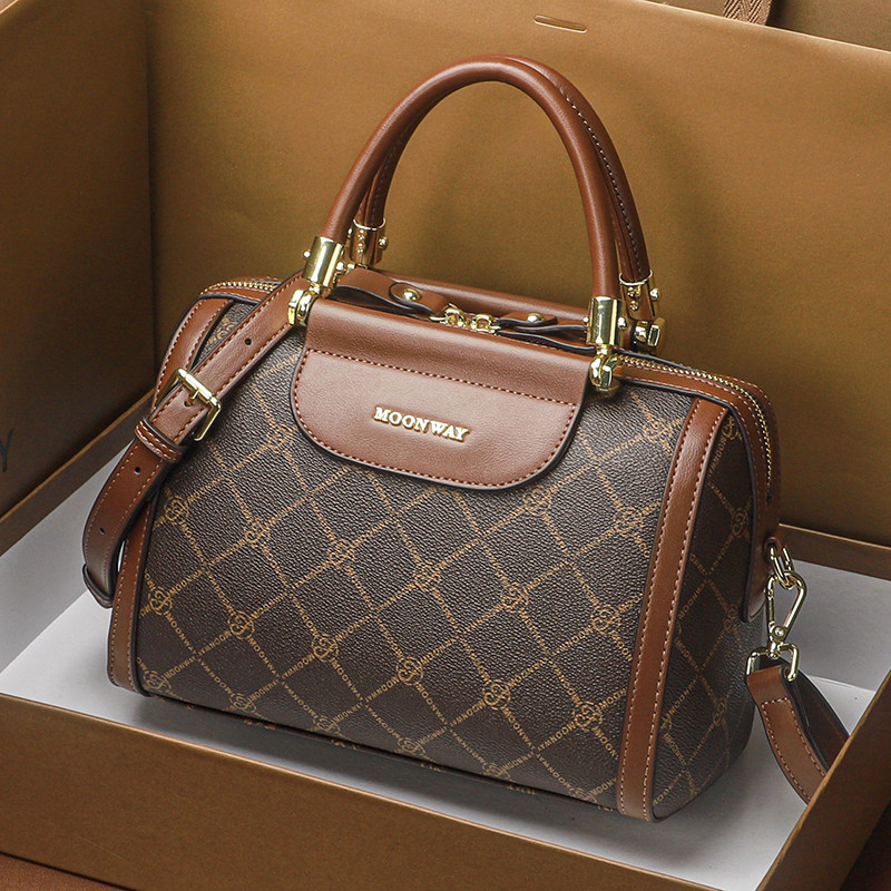 CITEX LV官方旗舰店真皮斜挎包包女2024新款波士顿手提枕头包高级